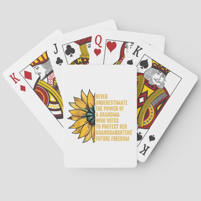 Sunflower Never Underestimate The Power Of Grandma Playing Cards (Back)