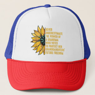Sunflower Never Underestimate The Power Of Grandma Trucker Hat