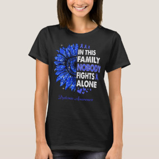 Sunflower Nobody Fights Alone Dystonia Awareness T-Shirt
