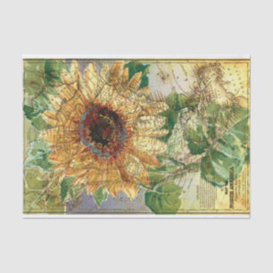 Sunflower North American Map Decoupage Tissue Pape Paper