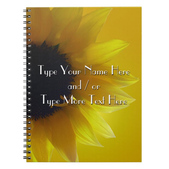 Sunflower Notebook Custom Flower Journal Notebook (Front)
