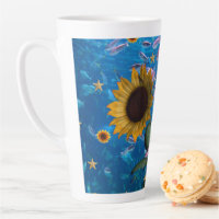Sunflower Ocean Fish Latte Mug