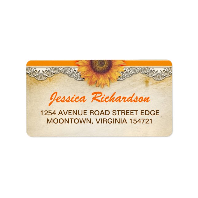 sunflower old aged address labels (Front)