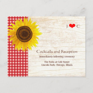 Sunflower on Birch Bark Rustic Country Wedding Enclosure Card