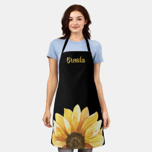 Sunflower on Black Apron