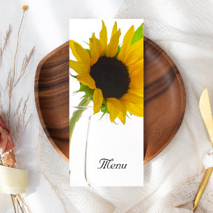 Sunflower on White Wedding Menu