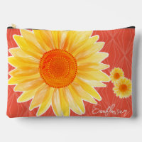 Sunflower Orange Accessory Pouch