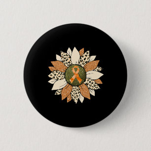 Sunflower Orange Crps Awareness Women Warrior 6 Cm Round Badge