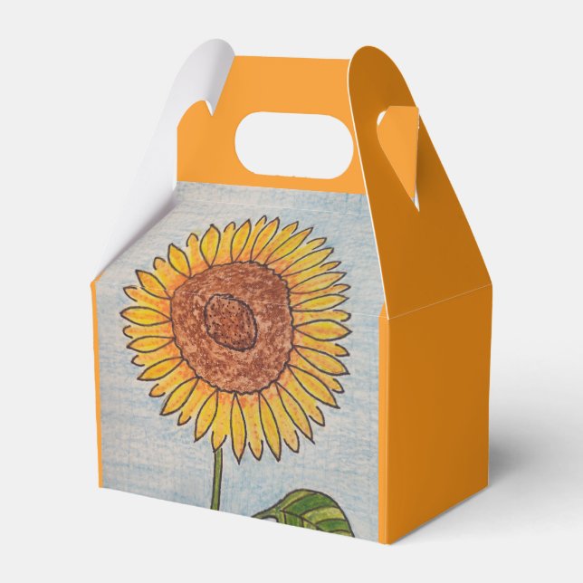 Sunflower Orange Favour Box (Front Side)