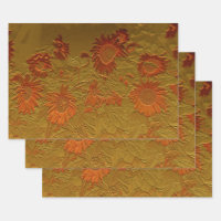 Sunflower Orange Gold Floral Art Design Decoupage