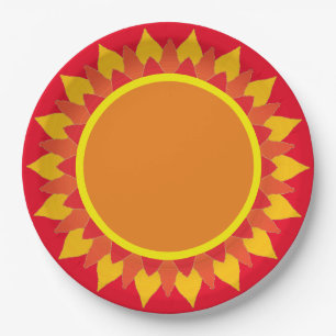 Sunflower Orange Paper Plate