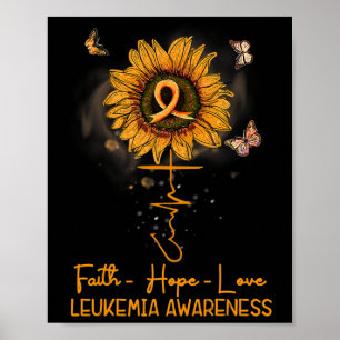 Sunflower Orange Ribbon Christian Leukaemia Awaren Poster