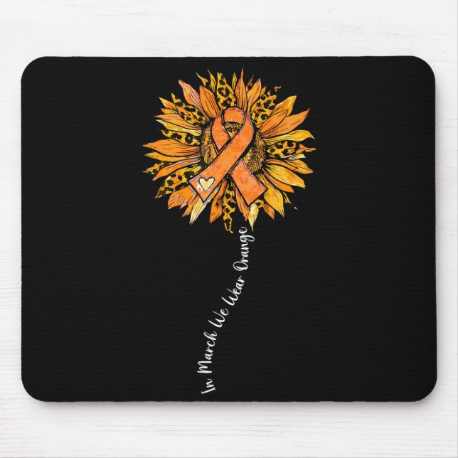 Sunflower Orange Ribbon Multiple Sclerosis Awarene Mouse Pad (Front)