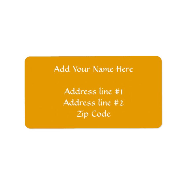 Sunflower Orange Solid Colour Label (Front)