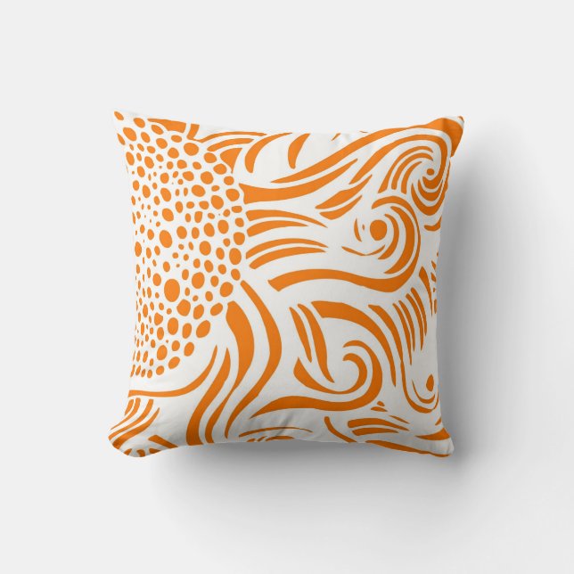 Sunflower - Orange/White - Pillow (Front)