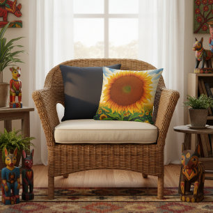 Sunflower Outdoor Pillows - Whimsical Art Print