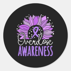 Sunflower Overdose Awareness 1 Classic Round Sticker