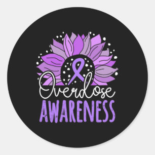 Sunflower Overdose Awareness 1 Classic Round Sticker