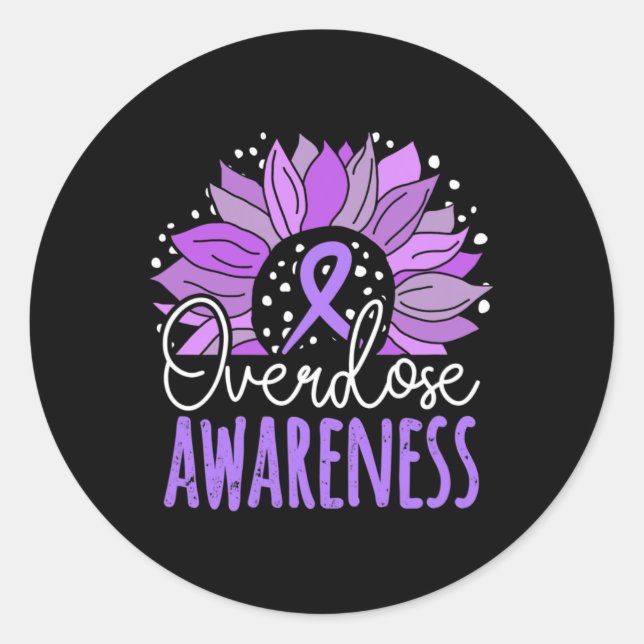 Sunflower Overdose Awareness 1 Classic Round Sticker (Front)