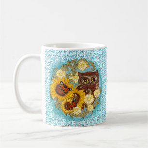 Sunflower Owl Mug
