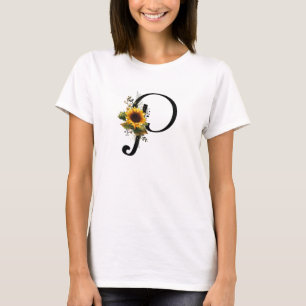 Sunflower P Letter Graphic Shirt for Women Cute