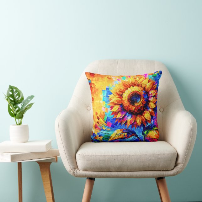 Sunflower Painting Vivid Colours Sunflower Power  Cushion (Chair)