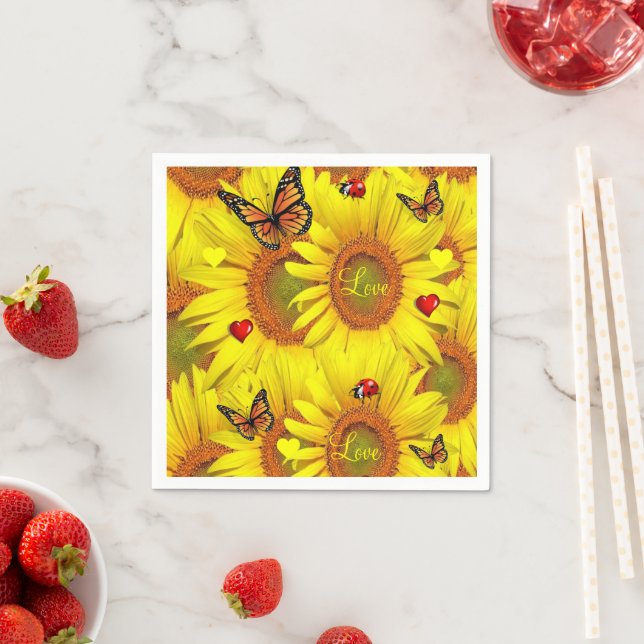 Sunflower Paper Napkins (Insitu)