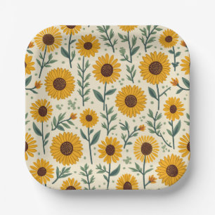 sunflower paper plate