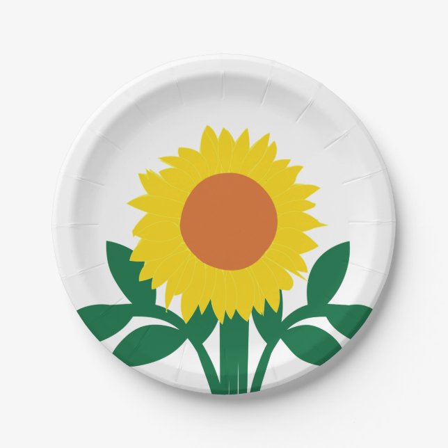 Sunflower  paper plate (Front)