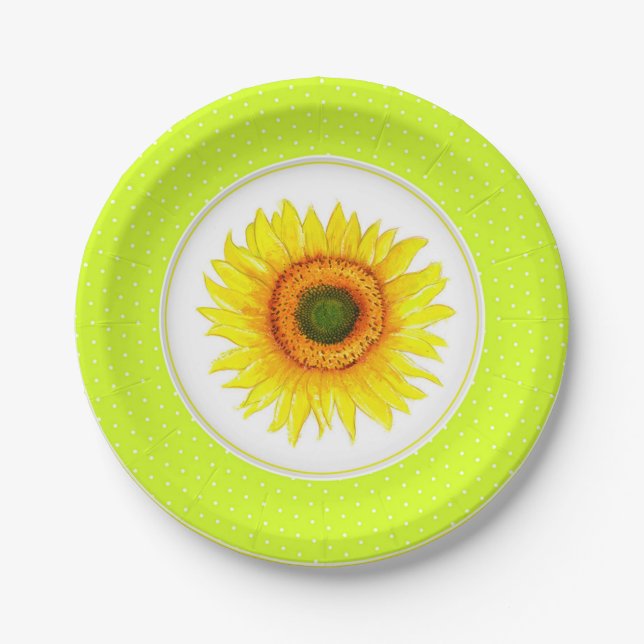 Sunflower party paper plate (Front)