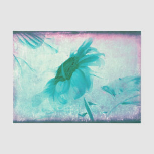 Sunflower Pastel Yellow Teal Vintage Antique Tissue Paper