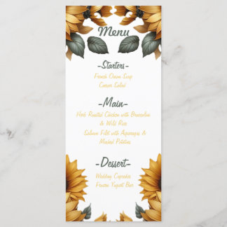 Sunflower Patch Menu