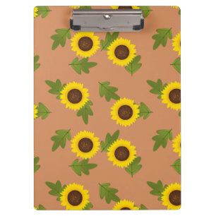 Sunflower Pattern Design – Cute Floral Aesthetic Clipboard