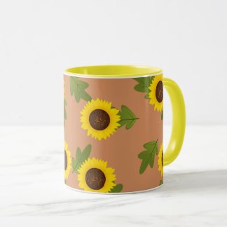 Sunflower Pattern Design – Cute Floral Aesthetic Mug