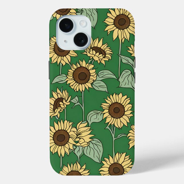 Sunflower pattern floral phone case (Back)