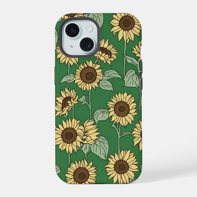 Sunflower pattern floral phone case (Back)