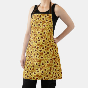 Sunflower Pattern, Gold, Yellow and Brown Apron