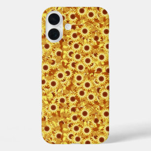 Sunflower pattern - gold, yellow and brown iPhone 16 plus case