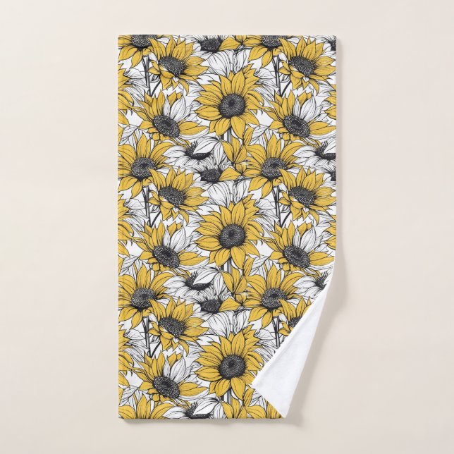 Sunflower pattern hand towel (Hand Towel)