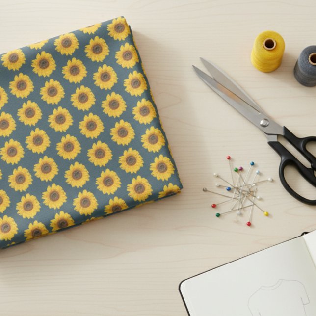 sunflower pattern in teal fabric (Creator Uploaded)