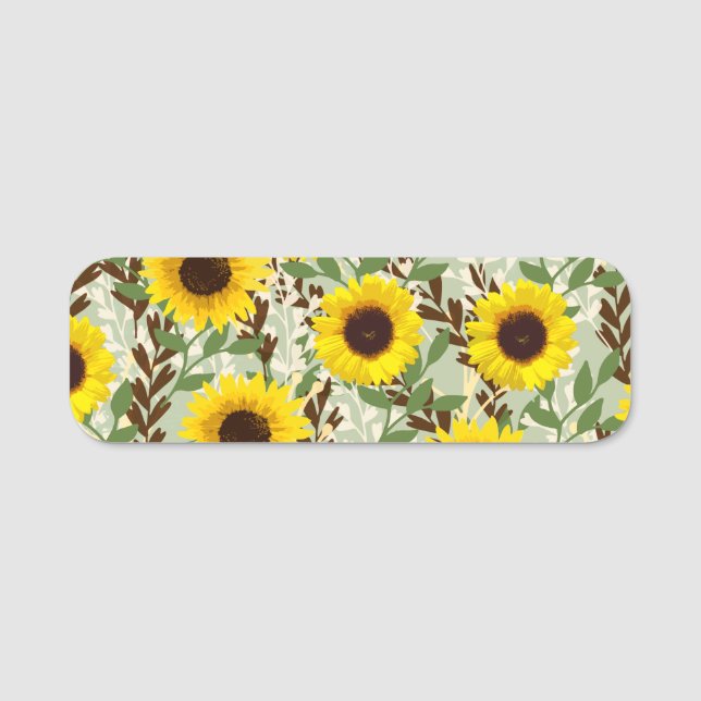 Sunflower Pattern Name Tag (Front)