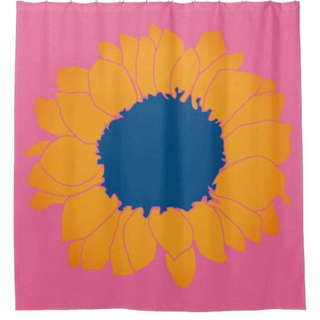Sunflower Pattern Shower Curtain (Front)