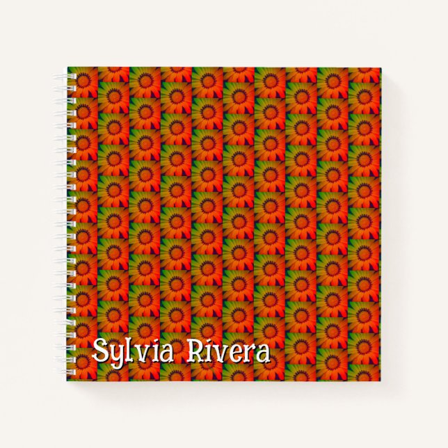 "Sunflower Pattern" Spiral Notebook (Front)