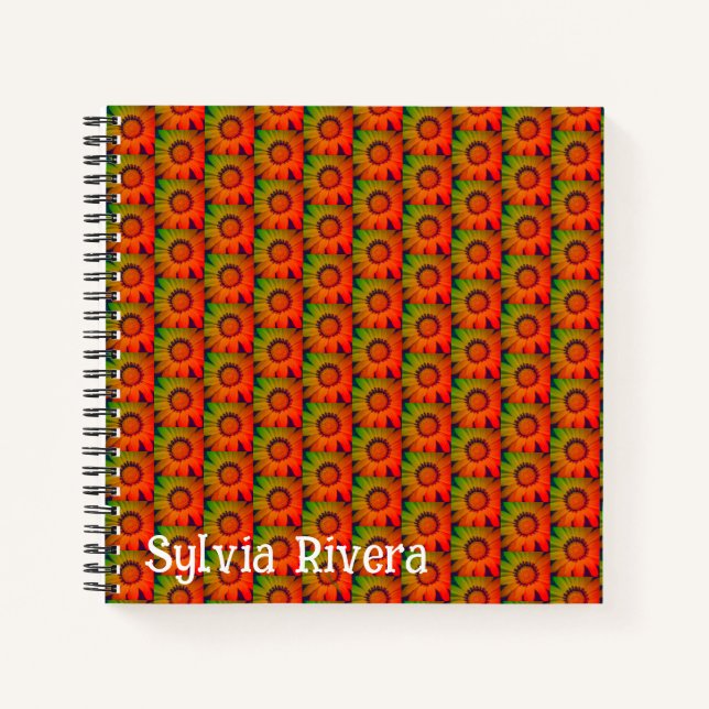 "Sunflower Pattern" Spiral Notebook (Front)