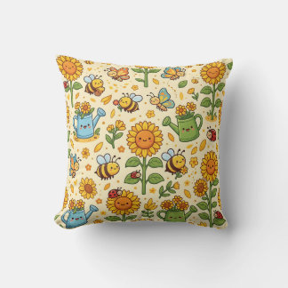 Sunflower Pattern Throw Pillow