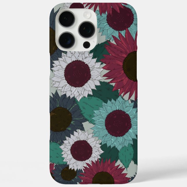 Sunflower Pattern Warm Tones iPhone Case (Back)