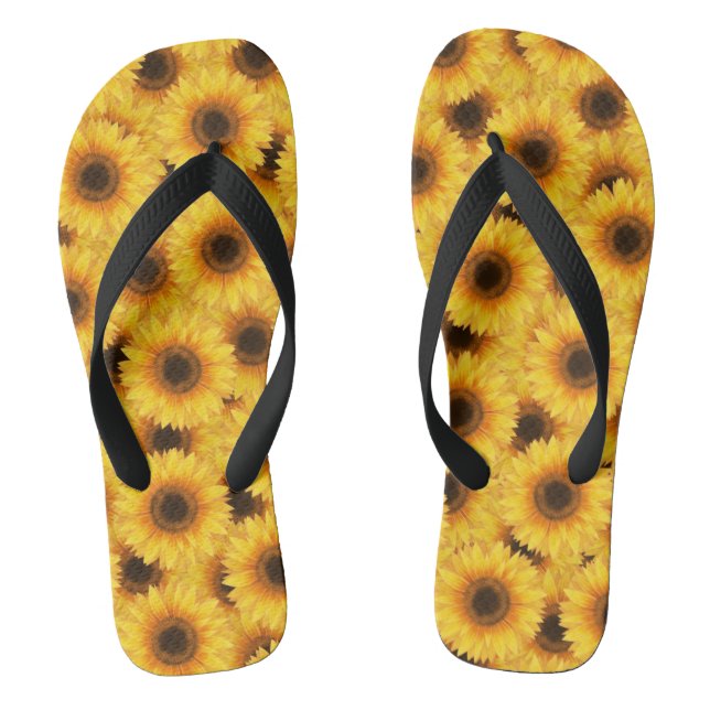Sunflower pattern, yellow beauties, jandals (Footbed)