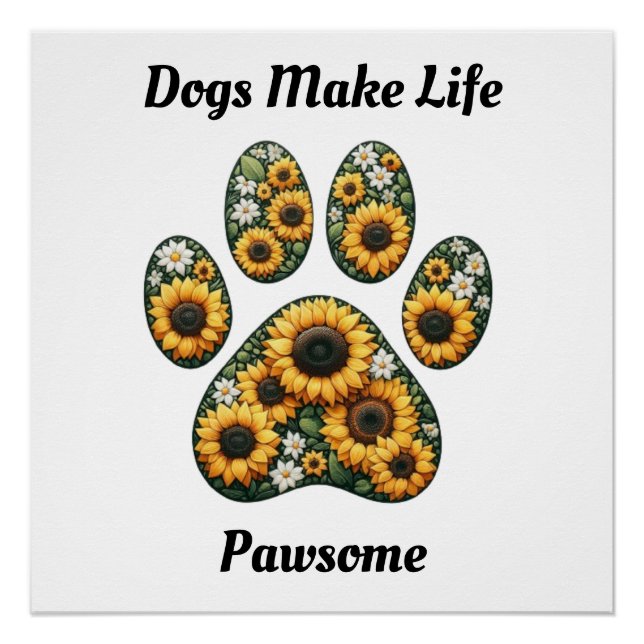 Sunflower Paw Print (Front)