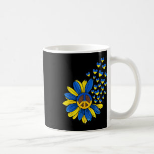 Sunflower Peace Heart Love I Stand With Ukraine Uk Coffee Mug