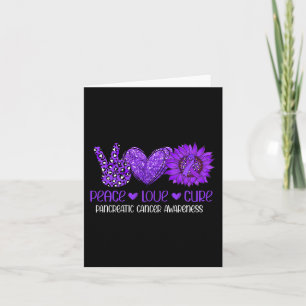 Sunflower Peace Love Pancreatic Cancer Awareness R Card